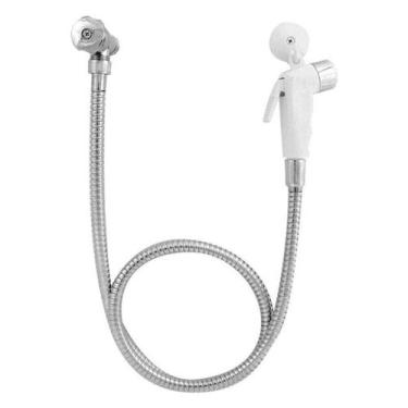 Imagem de Ducha Higiênica Com Registro Pop 120 cm Crom/Branco Higiban