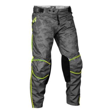 Imagem de Calça de Motocross Off Road Adulto Pro Tork Fast, CINZA - AMARELO, 40