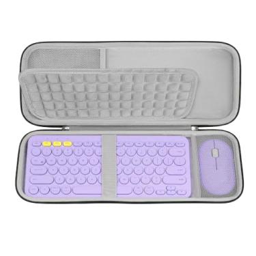 Imagem de GEEKRIA Estojo rígido para transporte de viagem, compatível com teclado Logitech K380/K380s + mouse M350/M350s, combo Pebble 2, bolsa protetora de viagem (lavanda)
