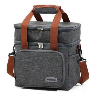Imagem de Bolsa Térmica Lancheira Alça Transversal Multiuso Moderna - NEHC, Cinz