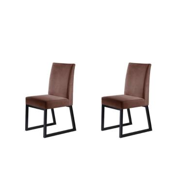 Imagem de Conjunto com 2 Cadeiras Hera II Marrom 98 cm