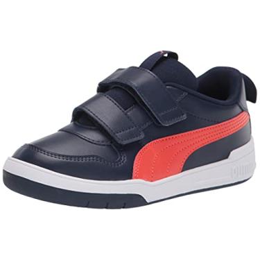 Imagem de PUMA Tênis infantil unissex multiflex Hook and Loop, Peacoat-grenadine, 3 Little Kid
