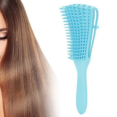 Imagem de Escova de cabelo, escovas de cabelo antiderrapantes profissionais superfície fosca conveniente de usar para cabelos molhados e secos para cabelos cacheados grossos e lisos (azul)