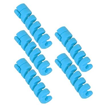 Imagem de Protetor de caixa de cabo de freio de câmbio de bicicleta, elástico antifricção decorativo de armação de bicicleta luva protetora TPR ultraleve para tubo de arame de 4-5 mm(azul)