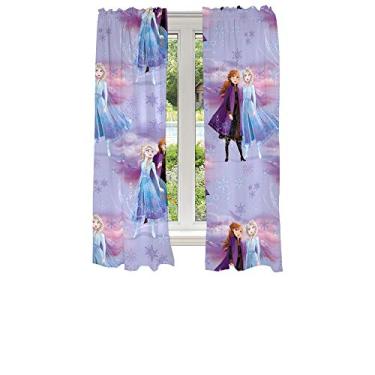 Imagem de Franco Conjunto de cortinas de janela para quarto infantil, 208 x 160 cm, Disney Frozen 2