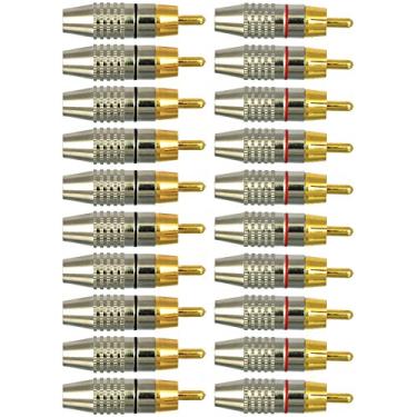 Imagem de Conector de cabo adaptador de áudio para solda de plugue RCA da CESS (20 unidades)