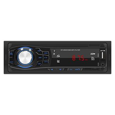 Imagem de Receptor estéreo de carro din único com bluetooth áudio mãos livres chamadas de música streaming receptor de rádio fm mp3 aux usb reprodução controle remoto