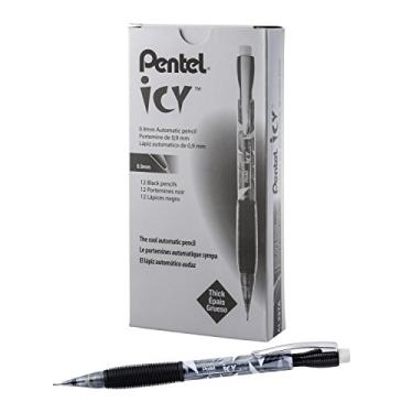 Imagem de Pentel Lapiseira ICY, (0,9 mm), cilindro preto colorido, pacote com 12 (AL29TA), 0,9 mm