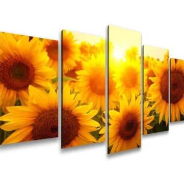 Imagem de Quadros Decorativos Para Sala Girassol Por Do Sol Natureza