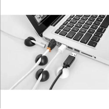 Imagem de Organizador Adesivo De Fios/Cabos Conjunto em Silicone 6PÇ