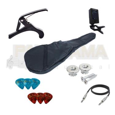Imagem de Kit Acessórios Para Violão Folk Elétrico Simples Kit C/7