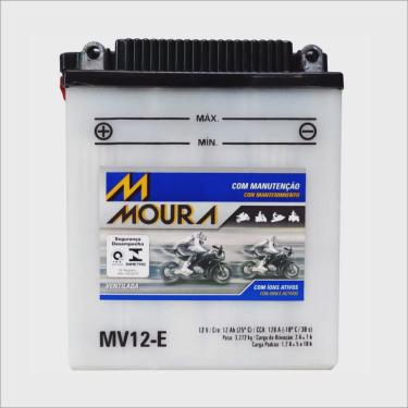 Imagem de Bateria Ventilada Moto Moura 12V 12Ah MV12-E 750C V45 vt shadow 500FT ascot kawasaki EN450-A 454 ltd