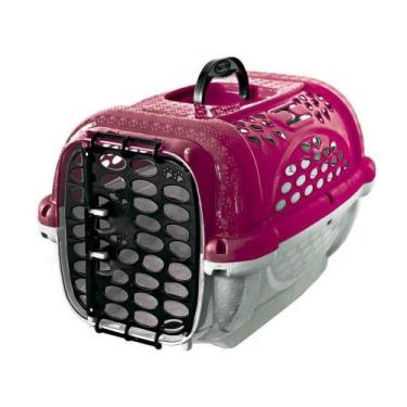 Imagem de Caixa De Transporte Panther Pop Plast Pet Rosa Para Cães E Gatos - Tam