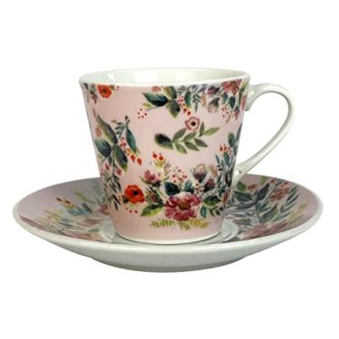 Imagem de Full Fit Jogo 6 Xícaras de Café e Pires em Porcelana - Flower (90ml), Modelo:28212