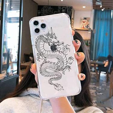 Imagem de Cool dragon capa de telefone transparente macio para iphone 5 5s 5c se 6 6s 7 8 11 12 plus mini x xs xr pro max, a11, para iphone x xs