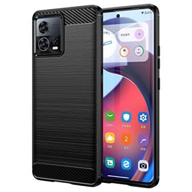 Imagem de YUNCHAO Caixa de telefone Para Motorola Edge 30 Fusion/Moto S30 Pro escova textura escovada Fibra de carbono TPU Caixa de telefone capa para celular
