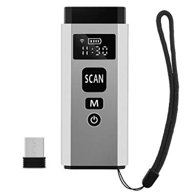 Imagem de JRHC Mini scanner de código de barras 2D e 1D, Bluetooth 4,2 e 2,4 G sem fio e com fio 3 em 1 scanner de código de barras portátil com tela TFT, suporte de digitalização de tela, para tablet, iPhone, iPad, Android, Windows, Mac, Smart Phone Pos