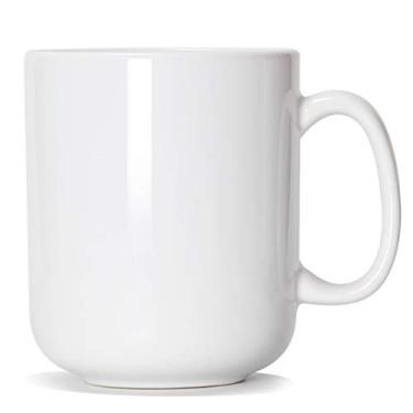 Imagem de Caneca de café grande de 590 ml, Smilatte M016 xícara de chá grande de cerâmica lisa com alça para pai e homens, branca