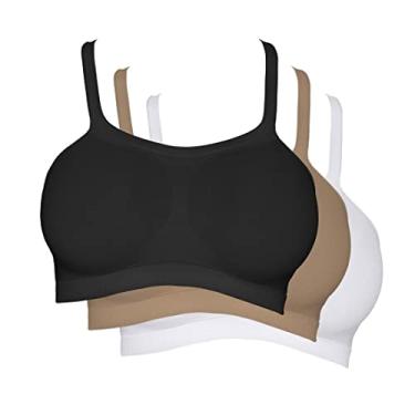 Imagem de Kit 3 Tops Alças Largas, Hanes, Feminino tamanho G, 3 cores (Preto, Bege, Branco)