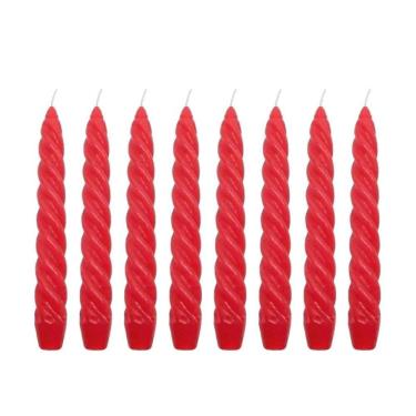 Imagem de 10 Velas Torcida 17 Cm Vermelha Decoração Casamento Castiçal