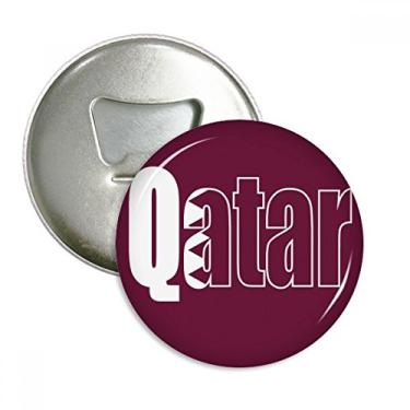 Imagem de Abridor de garrafas com nome da bandeira do país do Qatar Emblema multifuncional