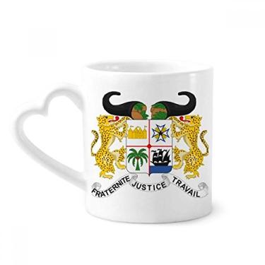 Imagem de Caneca do país com emblema nacional do Benin caneca de café cerâmica copo de coração de vidro