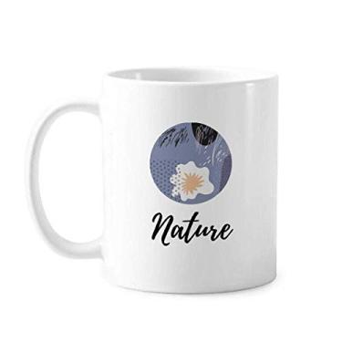 Imagem de Branco roxo abstrato plantas arte caneca cerâmica cerâmica xícara de café porcelana louça