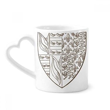 Imagem de Preto branco arte escudo leão ilustração padrão caneca café cerâmica copo coração vidro