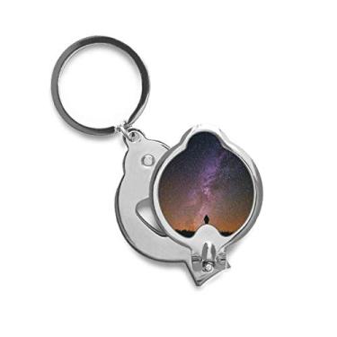 Imagem de Cortador de unhas Night Sky Stars com contorno da Via Láctea Tesoura de aço inoxidável