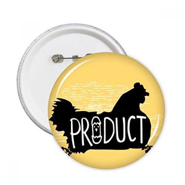 Imagem de Broche redondo natural com contorno de animal de galinha preta, 5 peças