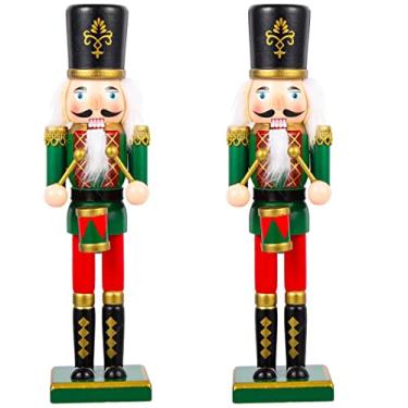 Imagem de Gatuida 2 Unidades Soldado Quebra-nozes Figuras De Madeira Quebra-nozes Soldados Quebra-nozes De Natal Musical Quebra-nozes Boneca Quebra-nozes De Mesa Vermelho Clássico