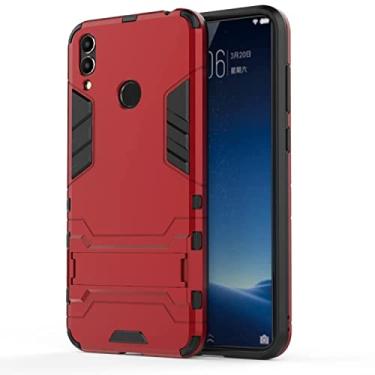 Imagem de YUNCHAO Caixa de telefone Caso PC + TPU à prova de choque para Huawei Honor 8C, com suporte capa para celular
