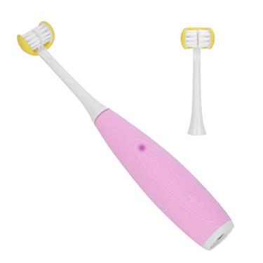 Imagem de Escova de dentes elétrica infantil envolta em 3D, cabeça de escova de dentes macia, 3 lados 5 engrenagens à prova d'água recarregável infantil (#1)