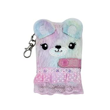 Imagem de Suillty Caderno de bolso de gato de pelúcia arco-íris com chaveiro, bloco de desenho para crianças, meninas, meninos, diário pessoal, bloco de notas com papel interno em branco (7 x 10 cm, 80 folhas/160 páginas)