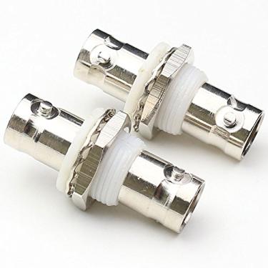 Imagem de Conector de anteparo fêmea BNC, adaptador coaxial de anteparo fêmea para fêmea ANHAN BNC acoplador BNC adaptadores de cabo coaxial para câmera de segurança CCTV, 2 pacotes
