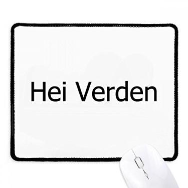 Imagem de Hello World Mousepad de linguagem norueguesa com borda costurada para jogos