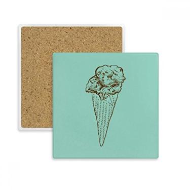 Imagem de Esboço de chocolate crocante com sorvete quadrado, porta-copos para caneca com suporte de subplaca pedra isolante