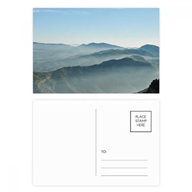 Imagem de Conjunto de cartão postal Sunshine Mountains Sky Fog Nature Cartão de felicitações de aniversário