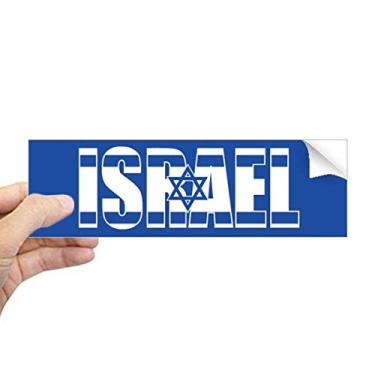 Imagem de DIYthinker Adesivo retangular para para-choque com nome da bandeira de Israel