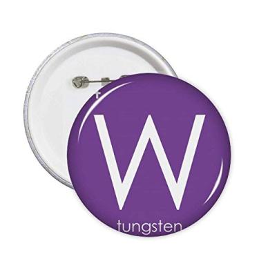 Imagem de Elementos Químicos Tabela de Período Metais de Transição Pinos de Tungstênio Emblema Emblema Acessório Decoração 5 peças