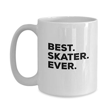 Imagem de Caneca de café patinadora – Melhor xícara de patinadora de todos os tempos – Presentes para patinadores – Caneca de cerâmica com rolo de gelo