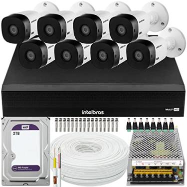 Imagem de Kit Cftv 8 Cameras Full Hd Dvr Intelbras 3116C 2TB WD Purple