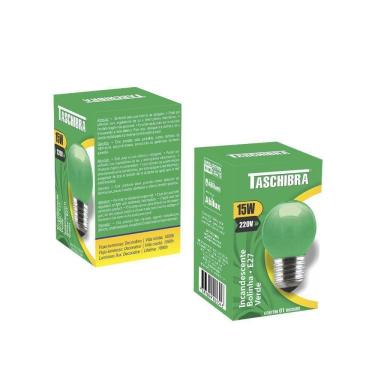 Imagem de Lâmpada Incandescente Taschibra Bolinha 15w 220v Verde