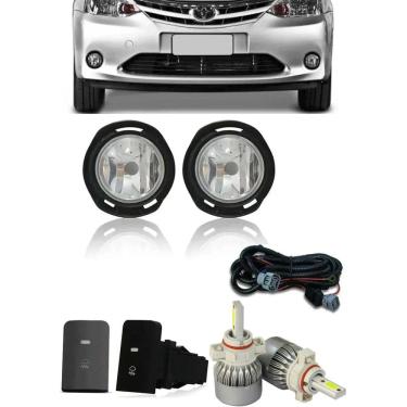 Imagem de Kit Farol de Milha Neblina Toyota Etios + Kit Lâmpada Super LED 6000K