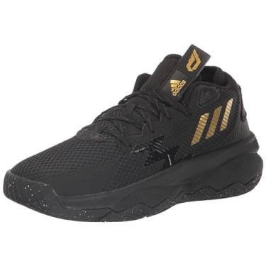 Imagem de adidas Tênis de basquete unissex Dame 8, preto/dourado metálico/carbono, 37 masculino, Preto/dourado metálico/carbono, 9.5 Women/7 Men