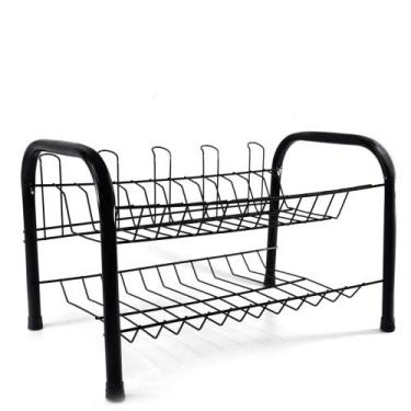 Imagem de Escorredor de Louças Duplo com Porta Copo Preto Black