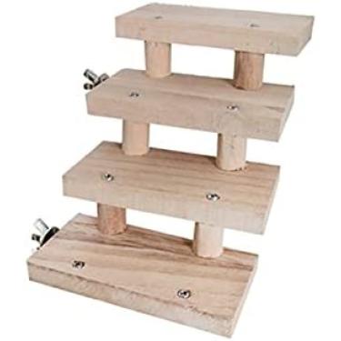 Imagem de Suporte Escada Brinquedos 3/4/5/6/7/8 Camadas Escada De Madeira Pássaro Papagaio Brinquedo Subir Escadas Brinquedos Para Animais De Estimação Gaiola,4 Escadas,incomparable123