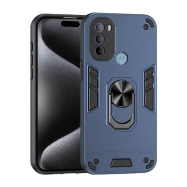 Imagem de Estojo Fino Compatible with Motorola Moto G31/G41 Phone Case with Kickstand & Shockproof Military Grade Drop Proof Protection Rugged Protective Cover PC Matte Textured Sturdy Bumper Cases (Size : Blu