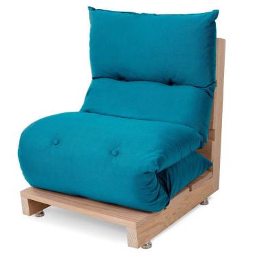 Imagem de Futon de Espuma Almofada Dobrável Solteiro Azul Turquesa 170x60cm - BF Colchões