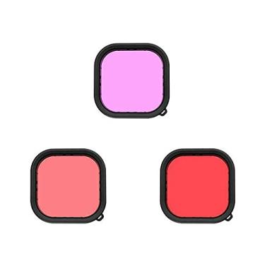 Imagem de Kit de filtro de lente de câmera de substituição, capa de mergulho à prova d'água, acessórios para GoPro Hero 9 preto